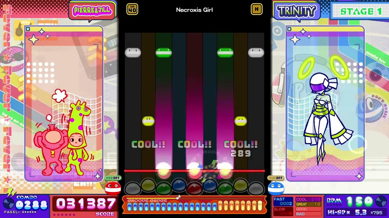 ポップン]Lv40 グリッチダブステップ／Necroxix Girl H - YouTube