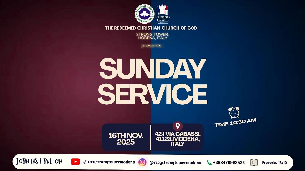RCCG Sunday Service 16/11/25 - YouTube