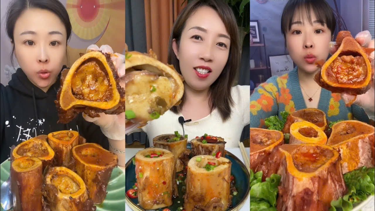 MUKBANG beef bone marrow ASMR  - The best of delicious Lien Huong food #1764