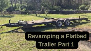 Replacing decking and welding axels on 20 ft trailer