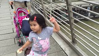 Dancing on Millenium Bridge in London