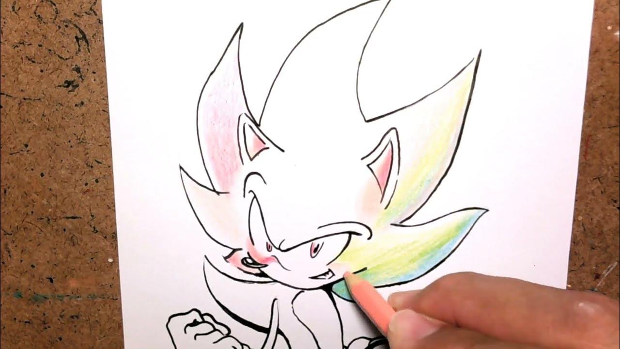 How To Draw Hyper Sonic  Step by Step Tutorial 