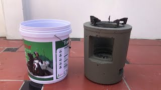 Wood Stoves, Cement And Plastic Pails - How To Cast A Kitchen From A Paint Bucket