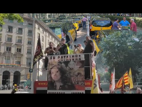 Els taxistes col·lapsen Barcelona per protestar contra els VTC