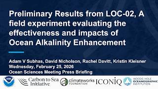 OSM26 Press briefing; LOC-NESS project preliminary findings