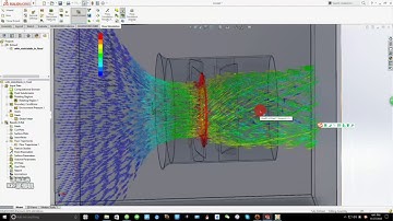 Solidworks fluid simulation of a ducted fan, with rotating region
