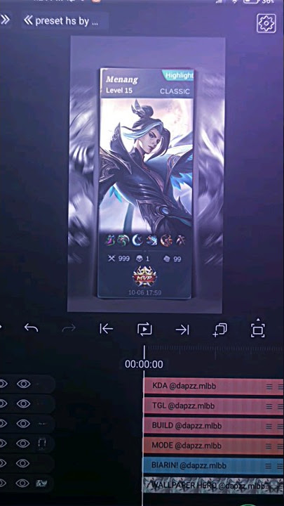 PRESET MENTAHAN HISTORY MLBB VIRAL TIKTOK | MOBILE LEGENDS