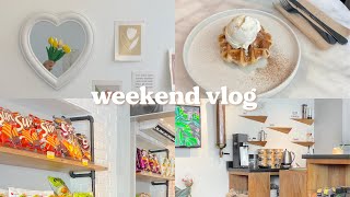 weekend vlog ☕️ café date, korean market, home shopping ♡