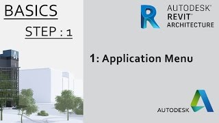 Autodesk Revit Architecture in Hindi/English: Revit Basics: Step-1: Revit Application Menu.