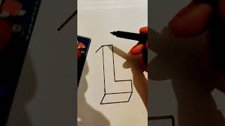 3d l letter Drawing#how to draw#youtubeshorts #shorts#viralshorts screenshot 4