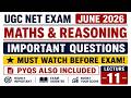 UGC NET June 2026 | Maths &amp; Reasoning Important Questions | Paper 1 Preparation