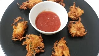 Crispy Onion Pakoda/Pakora recipe - Maharashtrian Kanda Bhaji recipe,Best Indian snack Pyaj Pakora