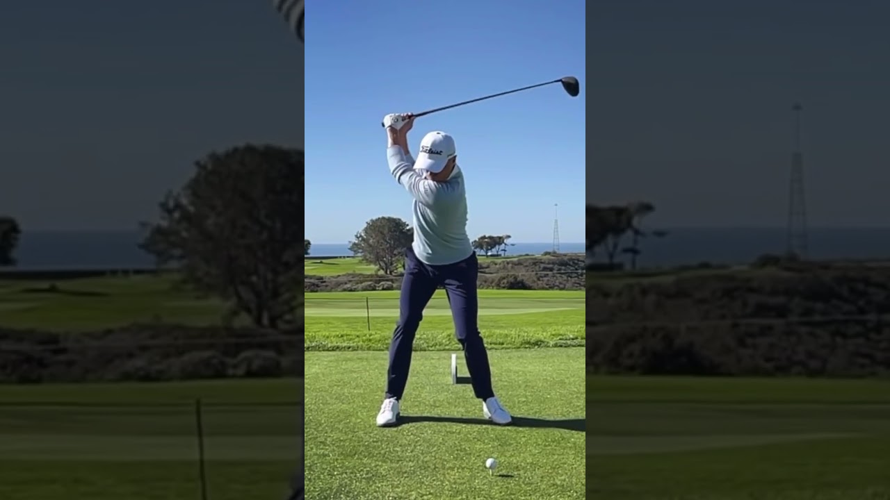 Justin Thomas slow motion driver swing