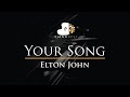 Elton john  your song  piano karaoke instrumental cover with lyrics