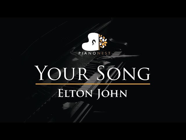 Elton John - Your Song - Piano Karaoke Instrumental Cover with Lyrics class=
