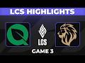 FLY vs LYON Highlights Game 3 | LCS 2026 Quarterfinals | FlyQuest vs LYON