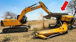 बहुत बड़ा नुकसान हो गया Hyundai Excavator पलट गई Tralla से  JCB 205 सीधा किया TATA 2518 Tippers