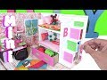 DIY Miniature Bunk Bed with Drawer & Bookcase for LOL, LPS, or Small Dolls