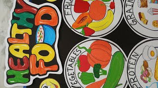 DIY Healthy Food Chart making idea / Easy Healthy Food Project