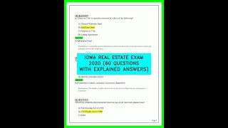 Iowa Real Estate Exam 2026: 60 Practice Questions with Explained Answers to Pass Your State Exam