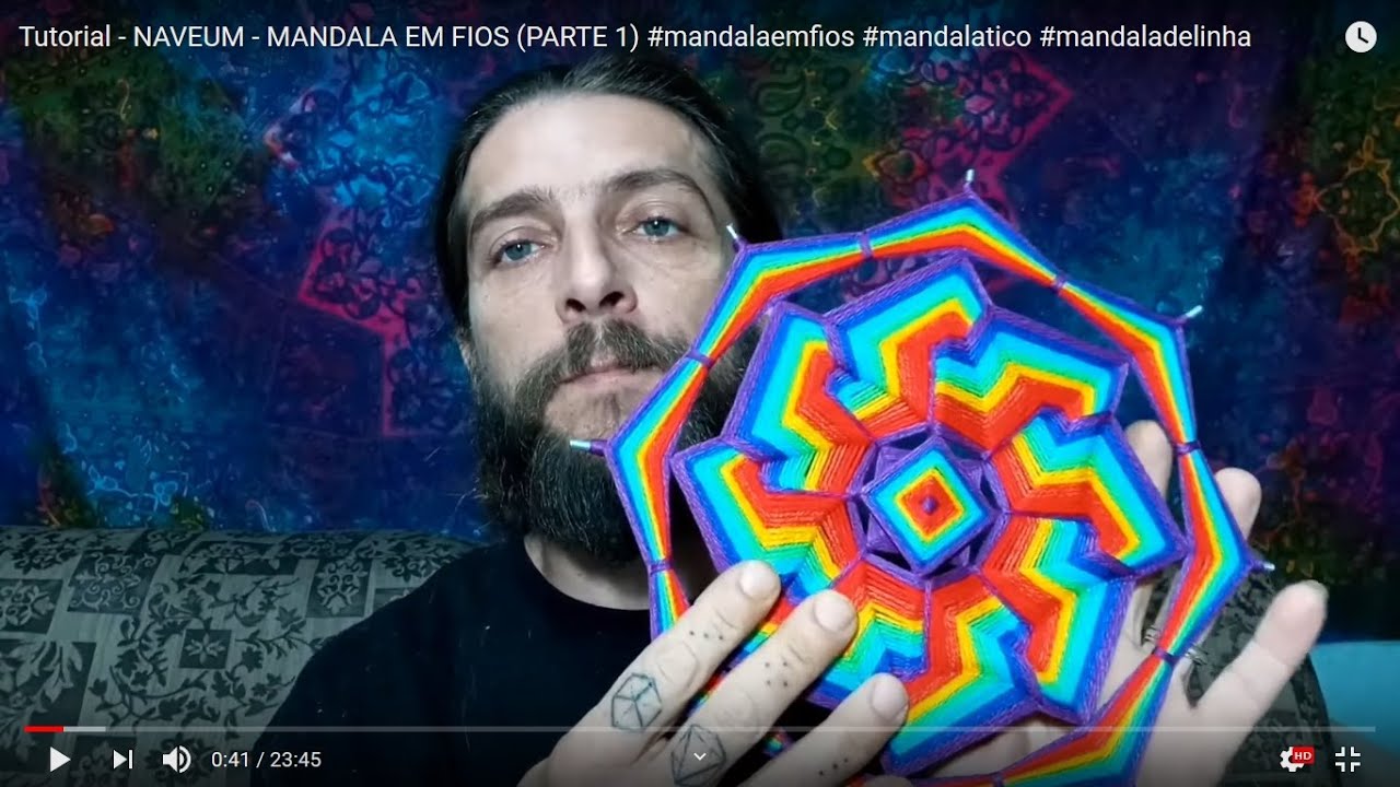 Tutorial - NAVEUM - MANDALA EM FIOS (PARTE 1) 