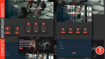 Fitness Gym Website Design  Complete Responsive Website Design using Html5  CSS3  JS part 3