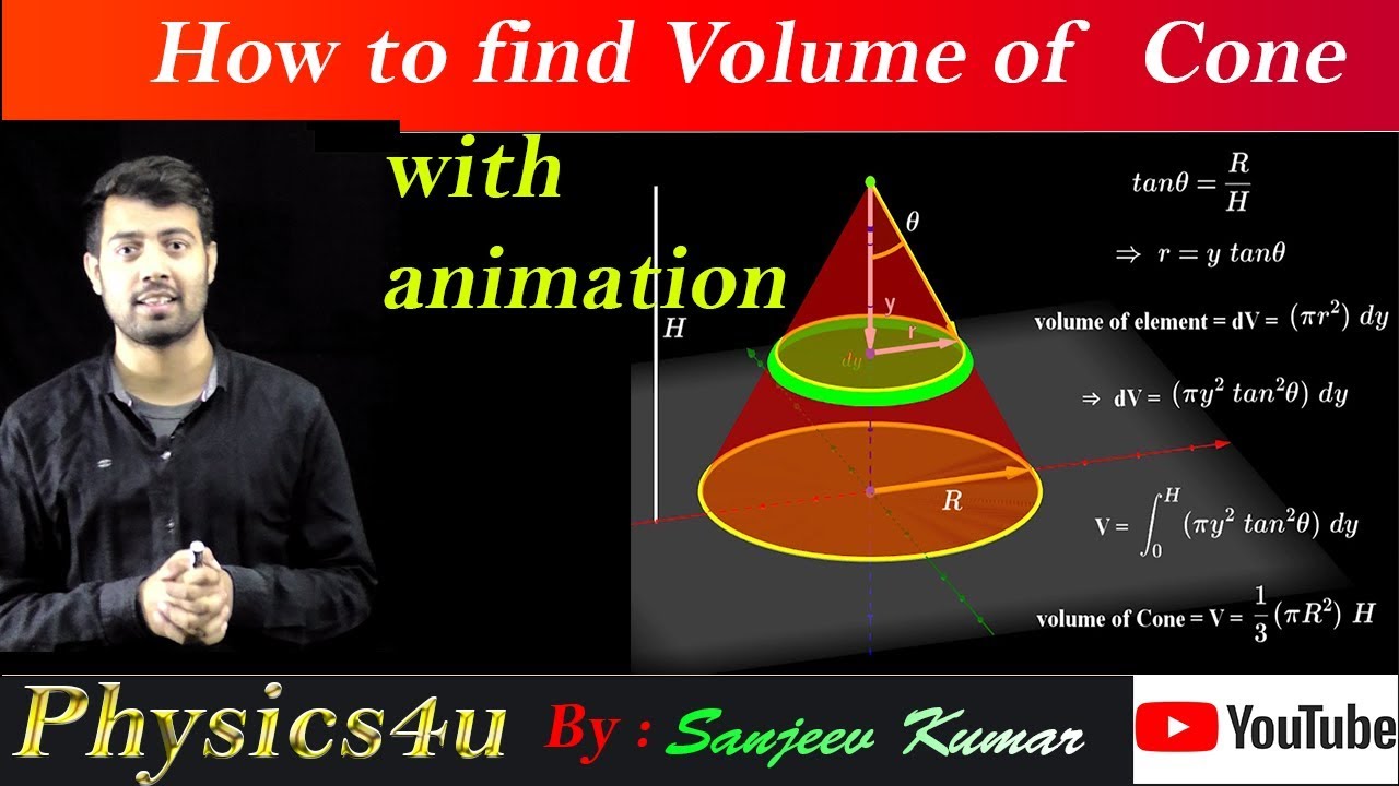 10 Volume of cone with Animation - YouTube