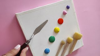 Easy Painting :Rainbow Sky & Moon🌝How to Make Cloud Blending Easier/Acrylic Painting/Step By Step(7)