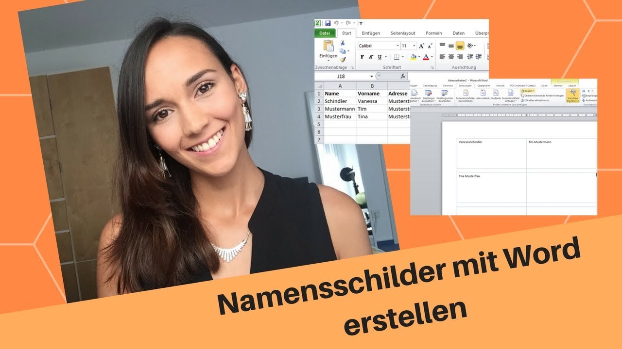 Namensschilder In Word 10 Erstellen Tutorial Youtube