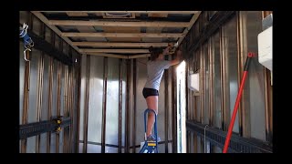 Framing our Tiny Home Ceiling! - TIMELAPSE