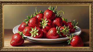 The Strawberries | Framed Tv Wall Art Screensaver Wallpaper Painting | 10 Hours