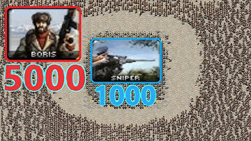 Snipers surrounded by Boris 🎮 1k vs 5k 🎮 Red Alert 2
