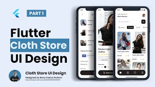 Flutter UI Tutorial - E-Commerce Clothing Shop Store App | Floating Bottom Bar ( PART 1 ) screenshot 4