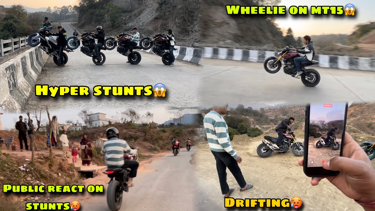 Police reaction on stunt ride🥵 || cop vs biker || wheelie on mt 15😱 || hyper ride || stoopie🥵