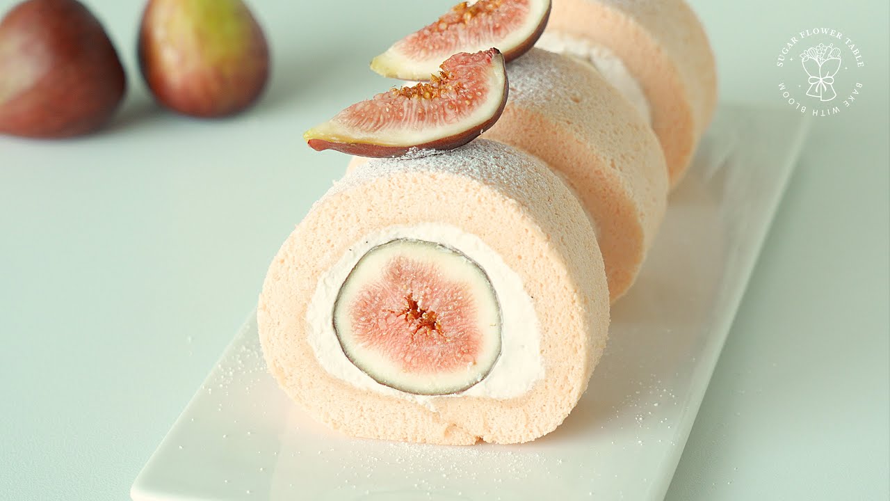 제철 무화과가 통째로!✨ 향긋한 얼그레이 롤케이크 만들기 | Fig Earl Grey Roll Cake Recipe | Sugar Flower Table