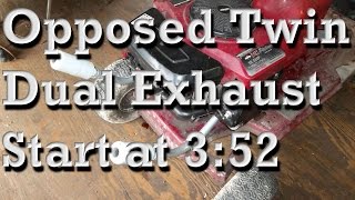 19.5HP Opposed Twin Briggs Dual Exhaust Setup, Startup at 3:52