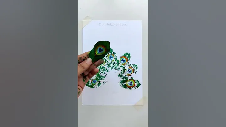 Paint with Leaves ❤️ #leafprint #leafpainting #peacock #peacockpainting