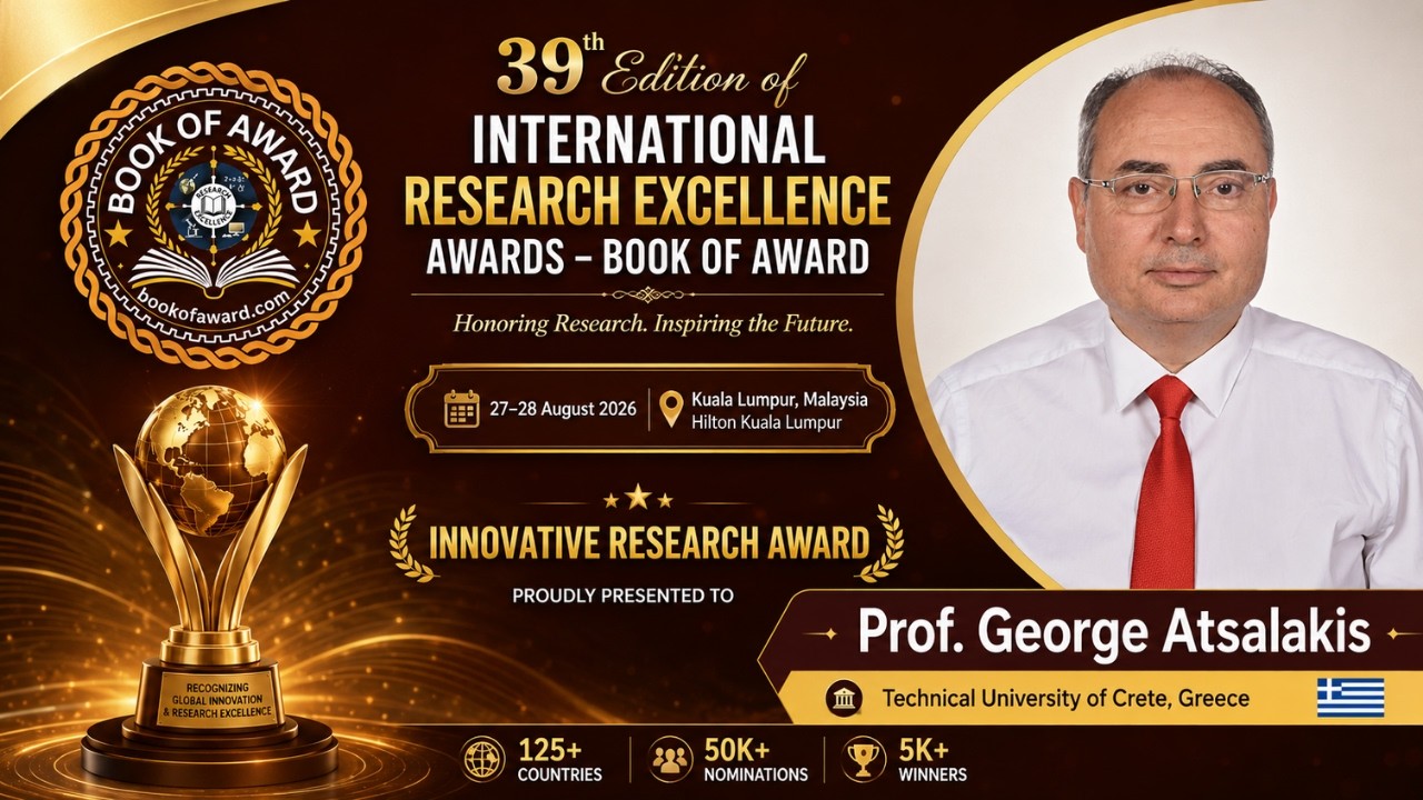 George Atsalakis Honored with the Innovative Research Award | Book of Award #worldresearchawards