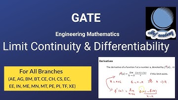 GATE  Engineering Mathematics  Limit,  Continuity and differentiability Concept (Calculus) -  Part 1