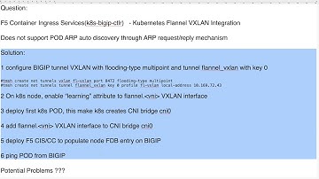 Kubernetes Flannel VXLAN  and BIGIP Pod ARP auto discovery