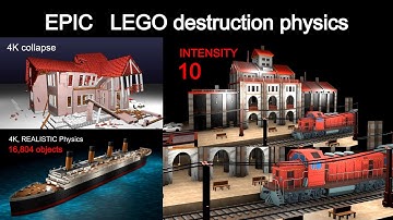 3D Lego Collapse Compilation (Train Station, Titanic, City, Construction Site)