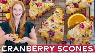 Fluffy & Buttery Easy Cranberry Orange Scones Recipe | The BEST Scones!