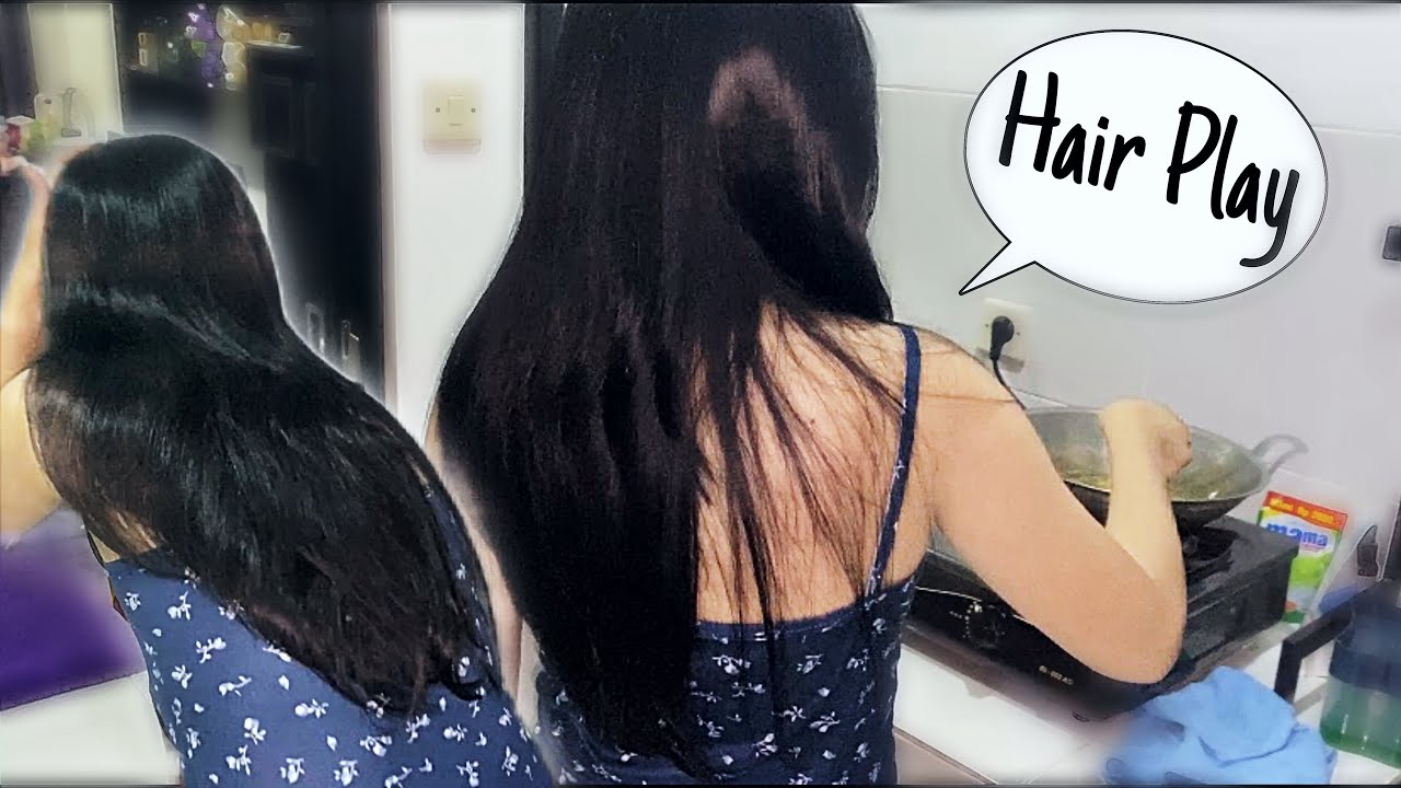 Tidak ada yang bisa menolak untuk menata rambut panjang hitam halus yang indah ini ✨🖤