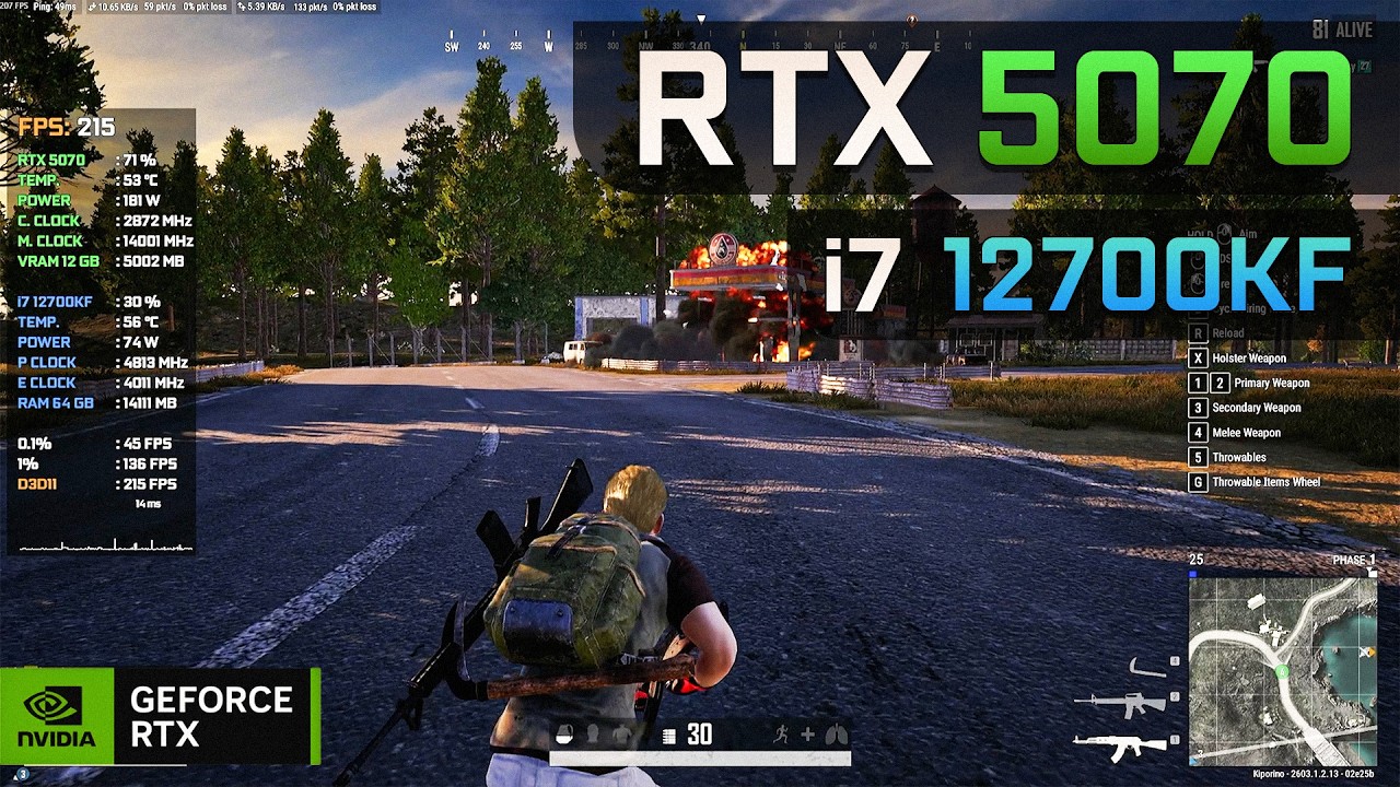 RTX 5070 + i7 12700KF | PUBG: Battlegrounds Benchmark | 1440p