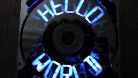 Alphanumeric Hard Drive POV Display - 16 segment - with animations - Merry Christmas!!!