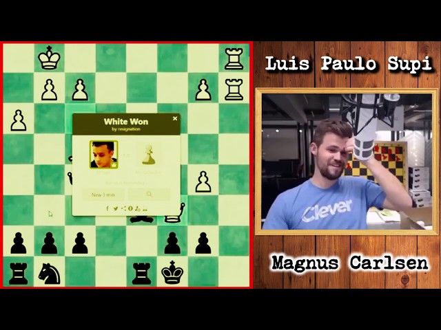 Luis Paulo Supi vs Magnus Carlsen no Chess.com, Luis Paulo Supi 🇧🇷 vs Magnus  Carlsen 🇧🇻 Sobre Carlsen após um lance fatal de Supi no Chess.com #Xadrez  #Chess #MagnusCarlsen