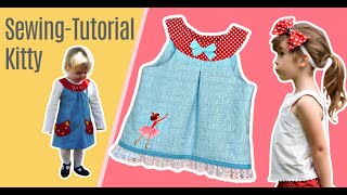 Pinafore Kitty Cat Dress - How to sew the Dress Pinafore Kitty Cat Dress - How to sew the Dress