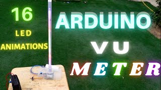 How To Make LED VU Meter Using Arduino (16 LED Animations!!!)