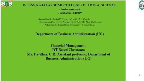 DT Based lecture on Introducing Financial Management| Financial Management| SNS Institutions