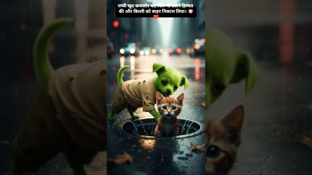 😍 Puppy Aur Billi Ka Forbidden Friendship! 💕#shorts #DogAndCat #BestFriends #CuteDuo #ViralChallenge